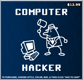 Computer Hacker T-Shirt - Funny Vintage T-Shirts