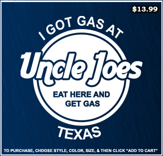 Uncle Joes Eat Here And Get Gas T-Shirt - Funny Vintage T-Shirts